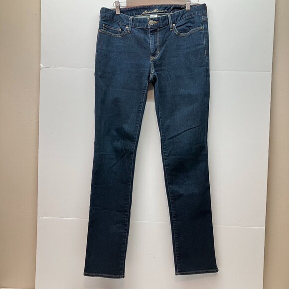 Eddie Bauer Womens Truly Straight Dark Wash‎ Jeans Specially Dyed Size 8 - Picture 1 of 7